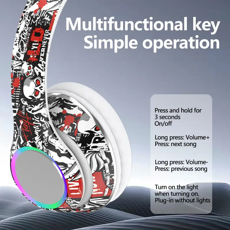 Wireless Painted Bluetooth Headset with Foldable Design - Image 7