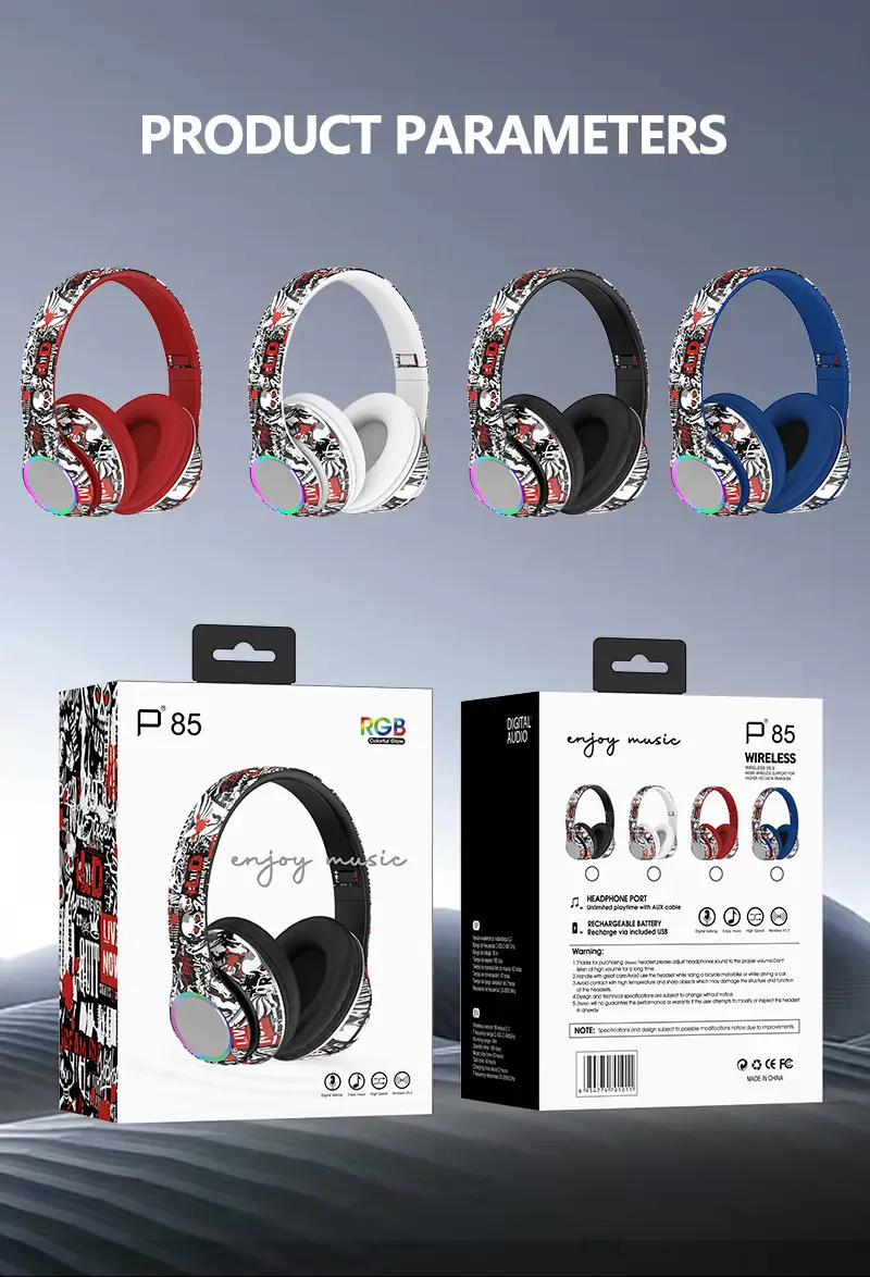 Wireless Painted Bluetooth Headset with Foldable Design β feature 12
