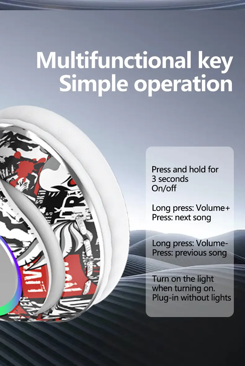 Wireless Painted Bluetooth Headset with Foldable Design β feature 9