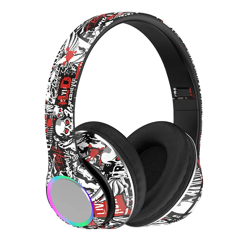 Wireless Painted Bluetooth Headset with Foldable Design