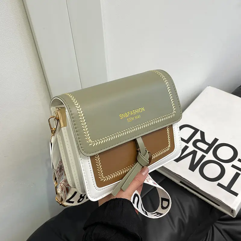 Women's Korean Style Contrast Color Shoulder Bag 2024