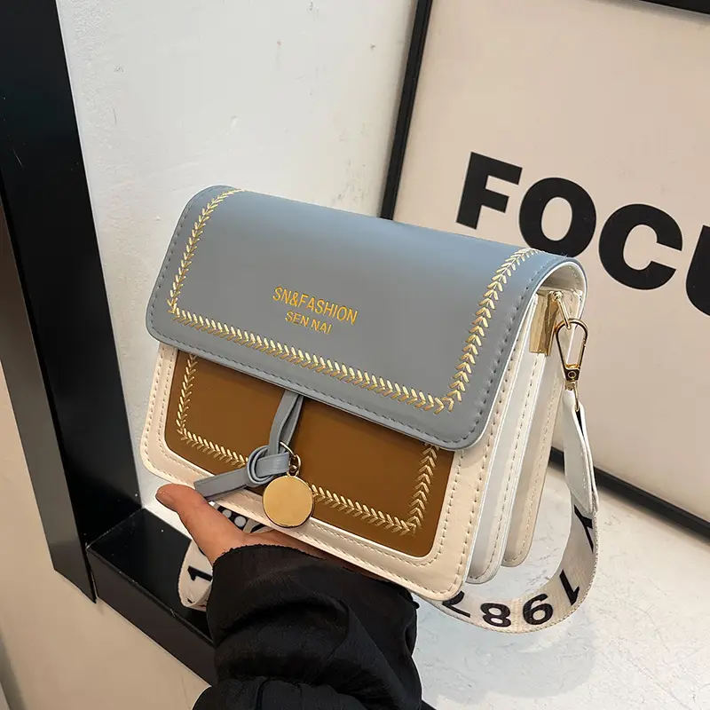 Women's Korean Style Contrast Color Shoulder Bag 2024
