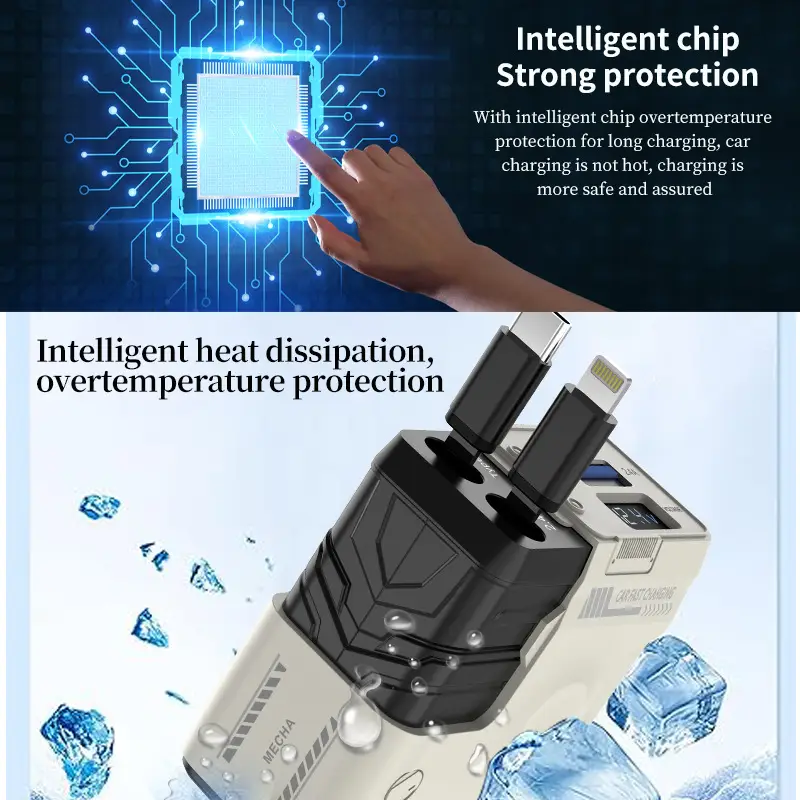 A1 Car Charger 4-in-1 Super Fast Charging Retractable Cable - Image 7