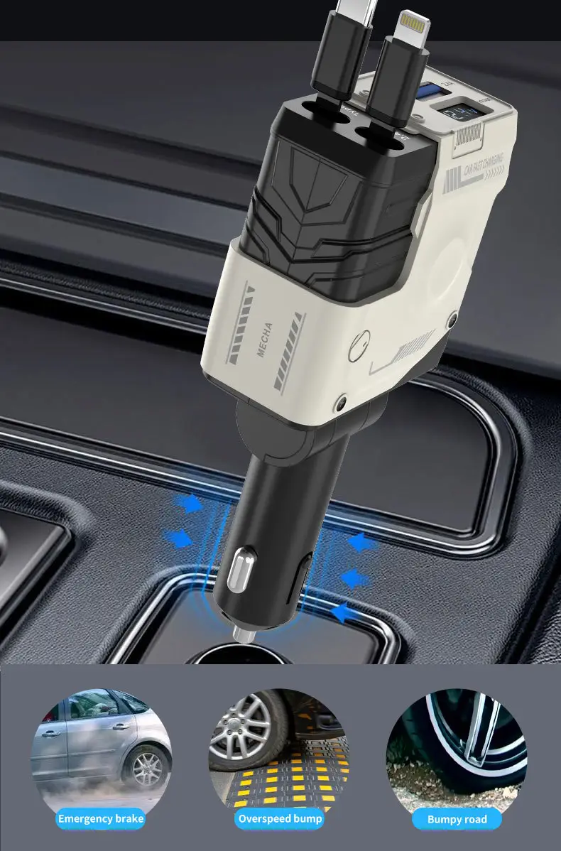 A1 Car Charger 4-in-1 Super Fast Charging Retractable Cable — feature 9