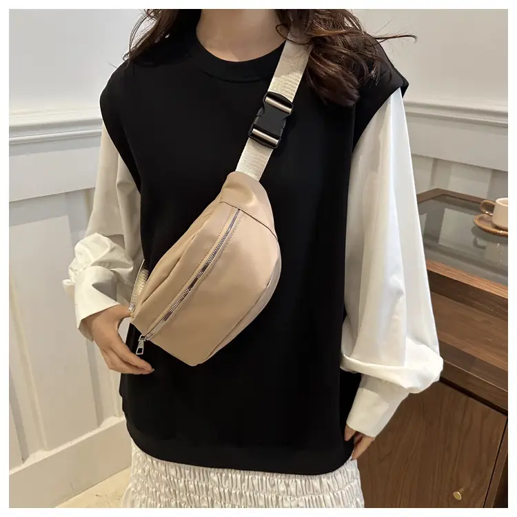 Retro Beige Chest Crossbody Bag 2024 New Fashion — feature 16