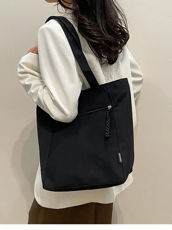 2026 Canvas Single Shoulder Tote Bag for College Students