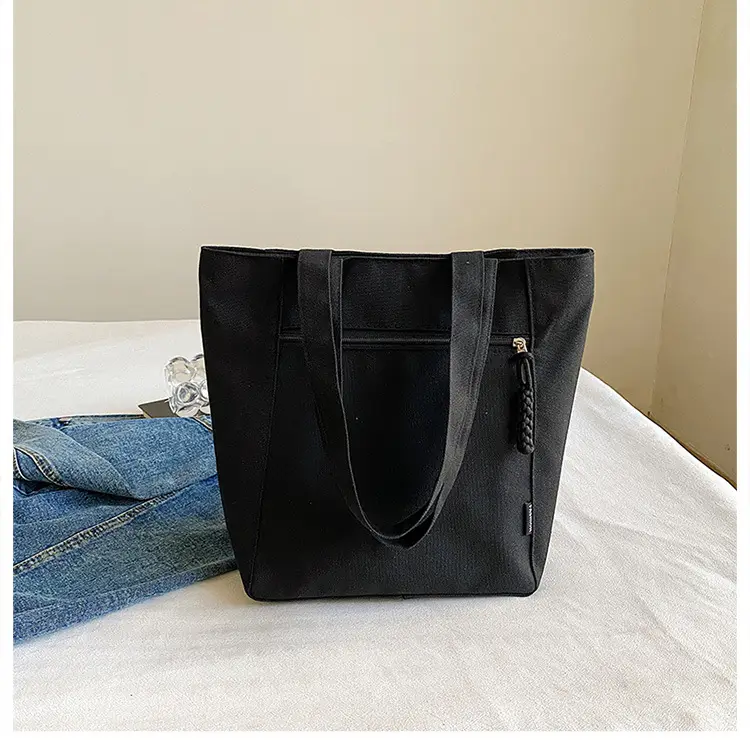 2026 Canvas Single Shoulder Tote Bag for College Students