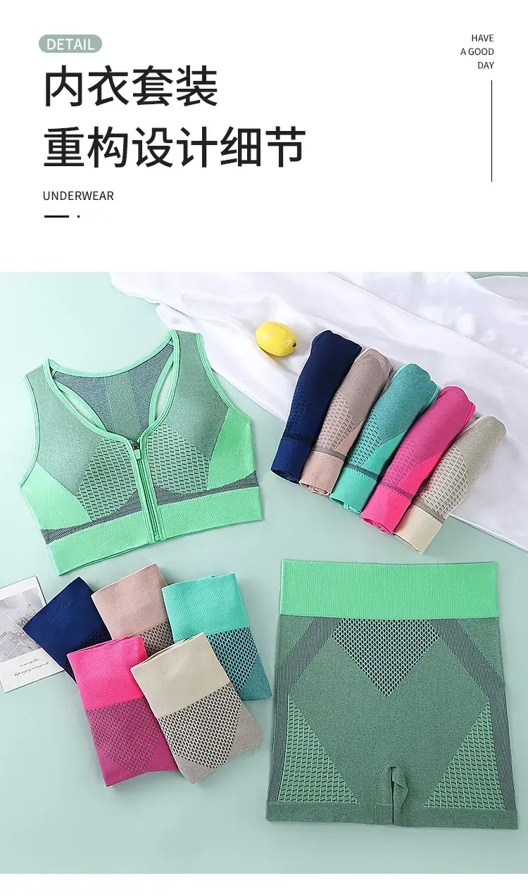 Women's Front Zipper Sports Bra Grey White Mesh Back — feature 8