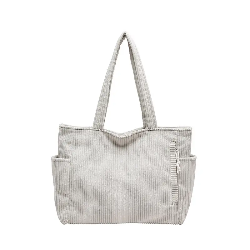 Retro Corduroy Shoulder Bag Women's Artistic Tote