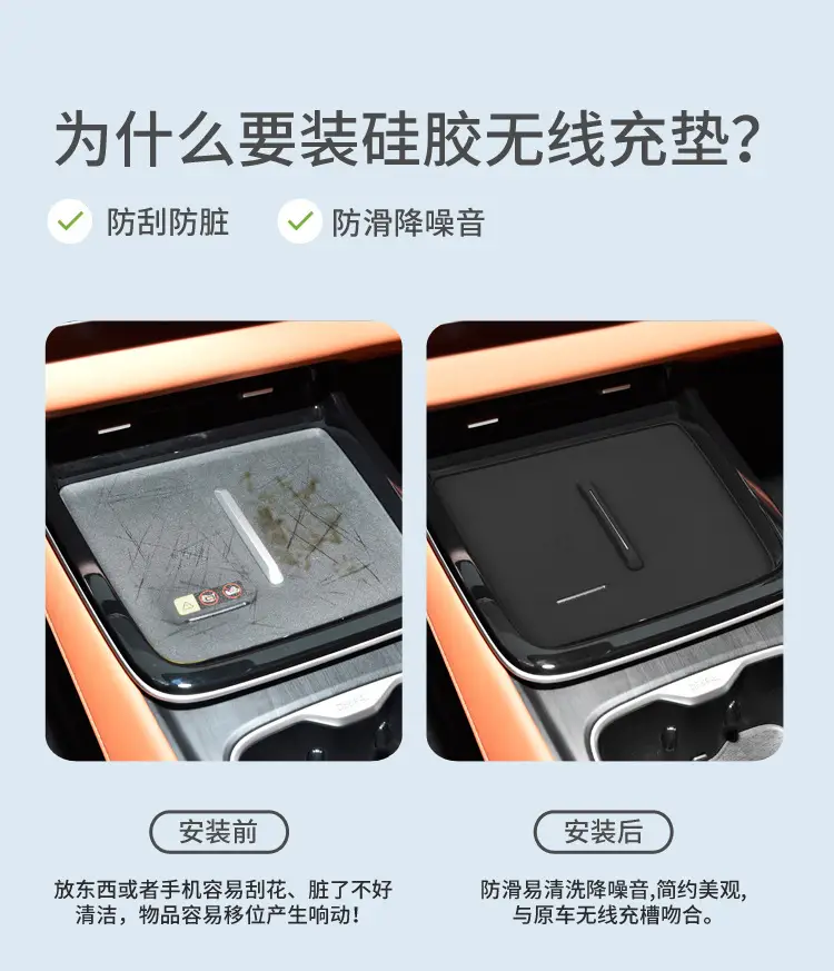 Dark Blue Silicone Anti-Slip Charging Mat for 24-26 Models — feature 3