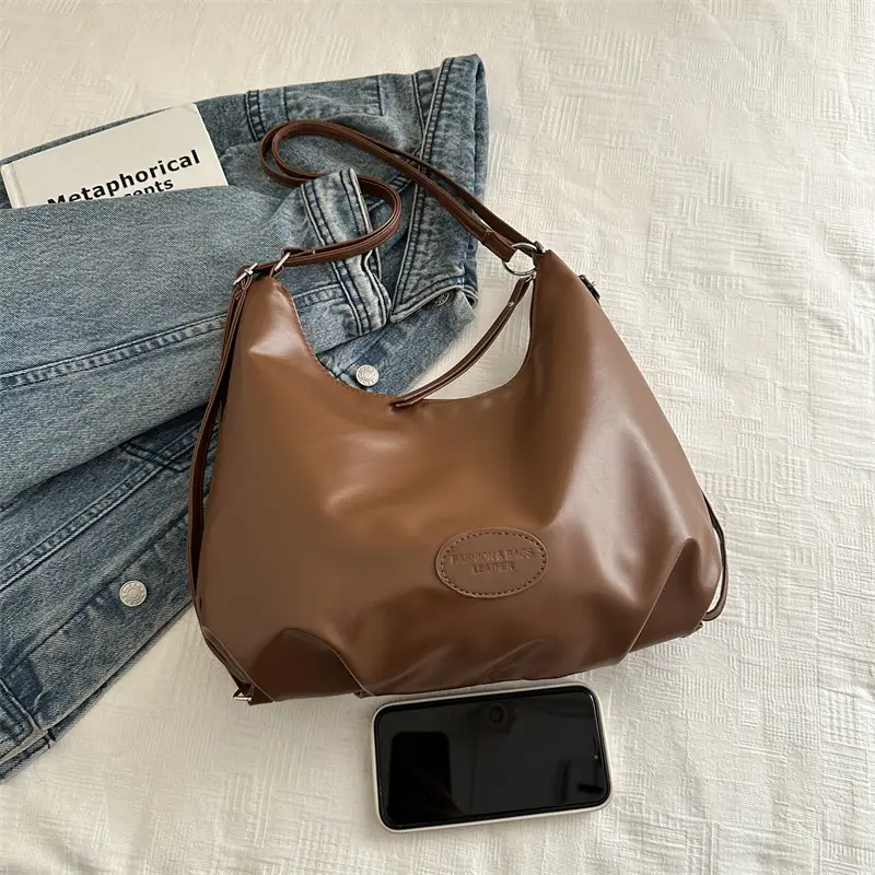 Vintage Brown Shoulder Bag for Women Large Capacity