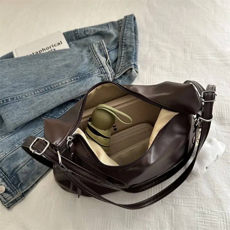 Vintage Brown Shoulder Bag for Women Large Capacity