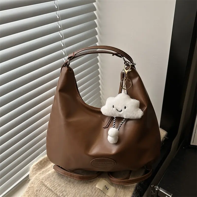 Vintage Brown Shoulder Bag for Women Large Capacity