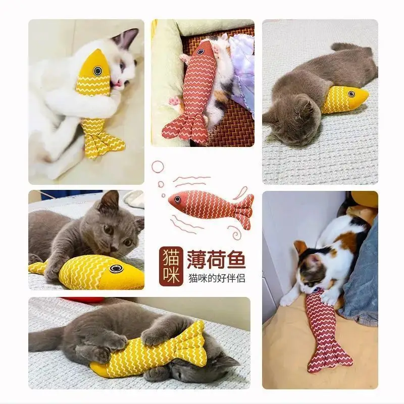 Cat Toy Self-relief Catnip Cloth Simulation Fish Kitten Molar Cat Kitten Cat Funny Stick Pet Supplies — feature 4