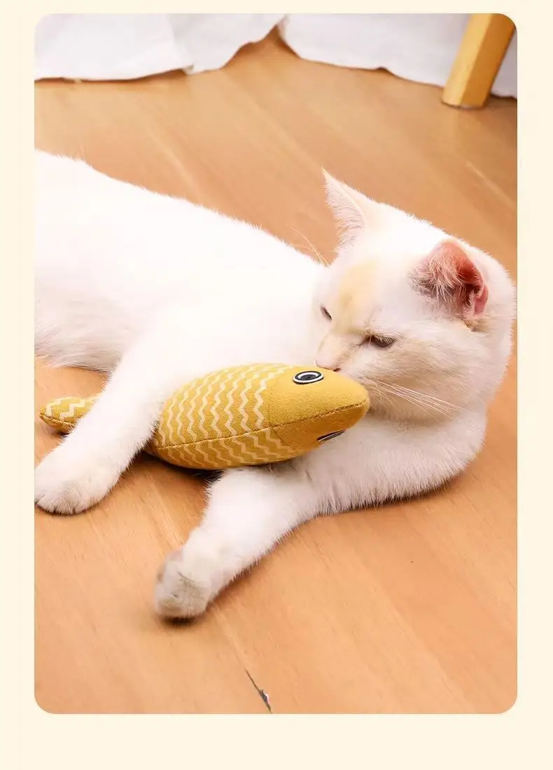 Cat Toy Self-relief Catnip Cloth Simulation Fish Kitten Molar Cat Kitten Cat Funny Stick Pet Supplies — feature 6