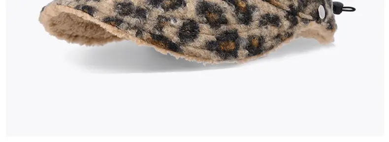 Women Leopard Print Fleece Winter Cap — feature 9