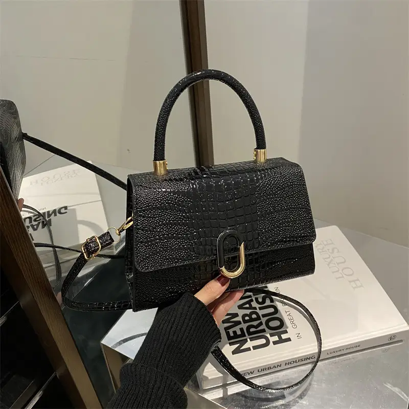 2024 Black Crocodile Crossbody Bag for Women - Image 7