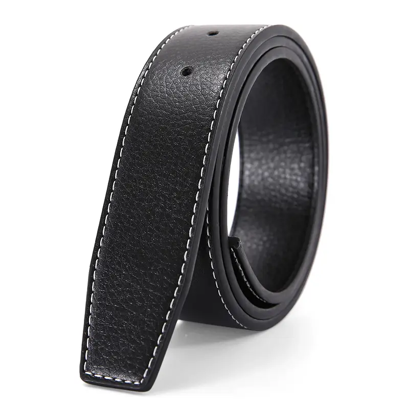 Men's Genuine Leather Belt Black Buckle Strip - Image 11