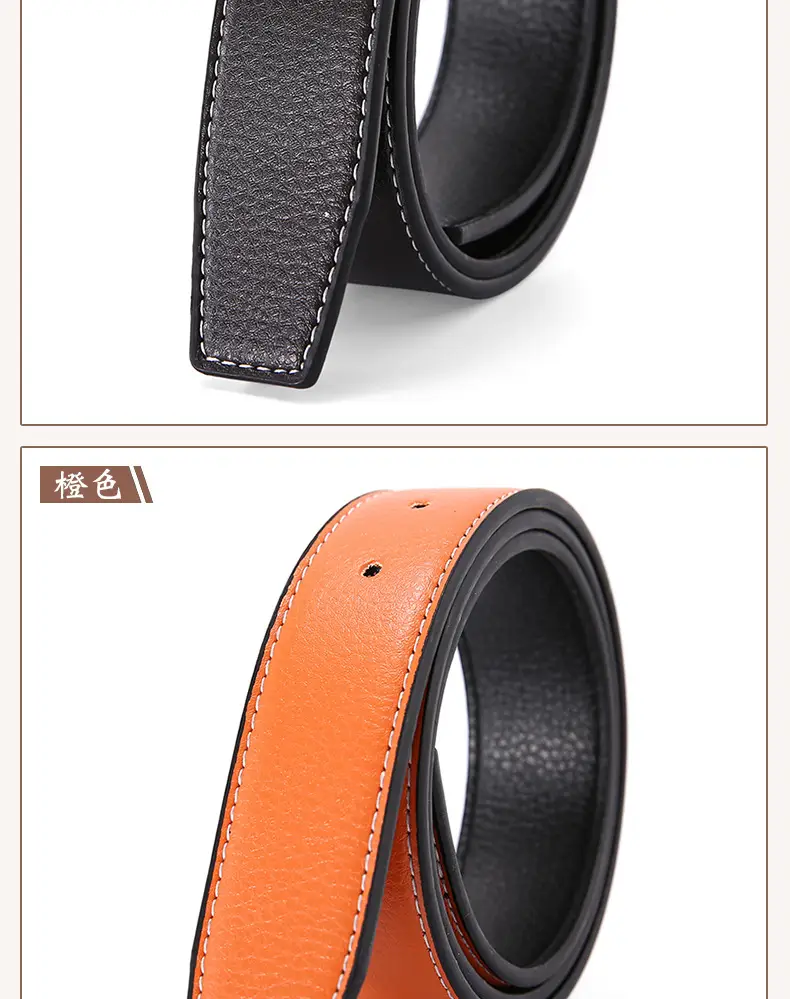 Men's Genuine Leather Belt Black Buckle Strip — feature 12