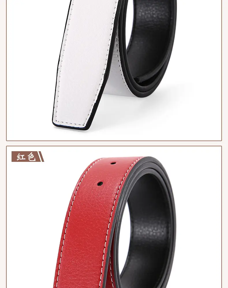 Men's Genuine Leather Belt Black Buckle Strip — feature 15
