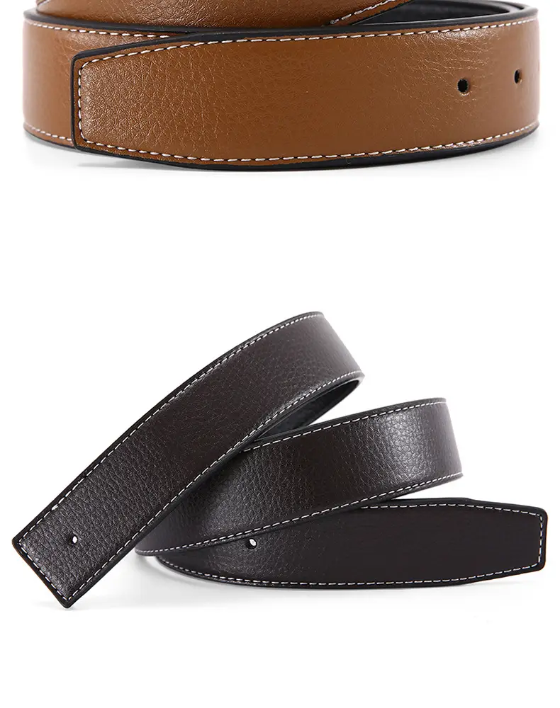 Men's Genuine Leather Belt Black Buckle Strip — feature 18