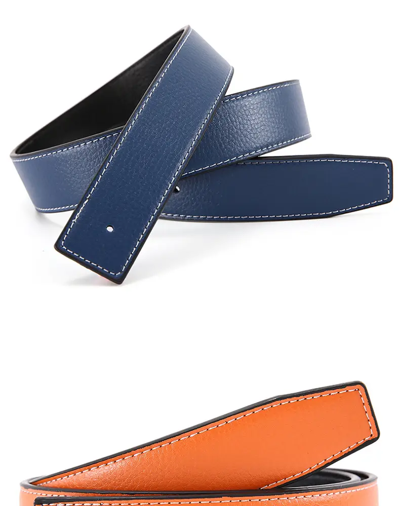 Men's Genuine Leather Belt Black Buckle Strip — feature 19