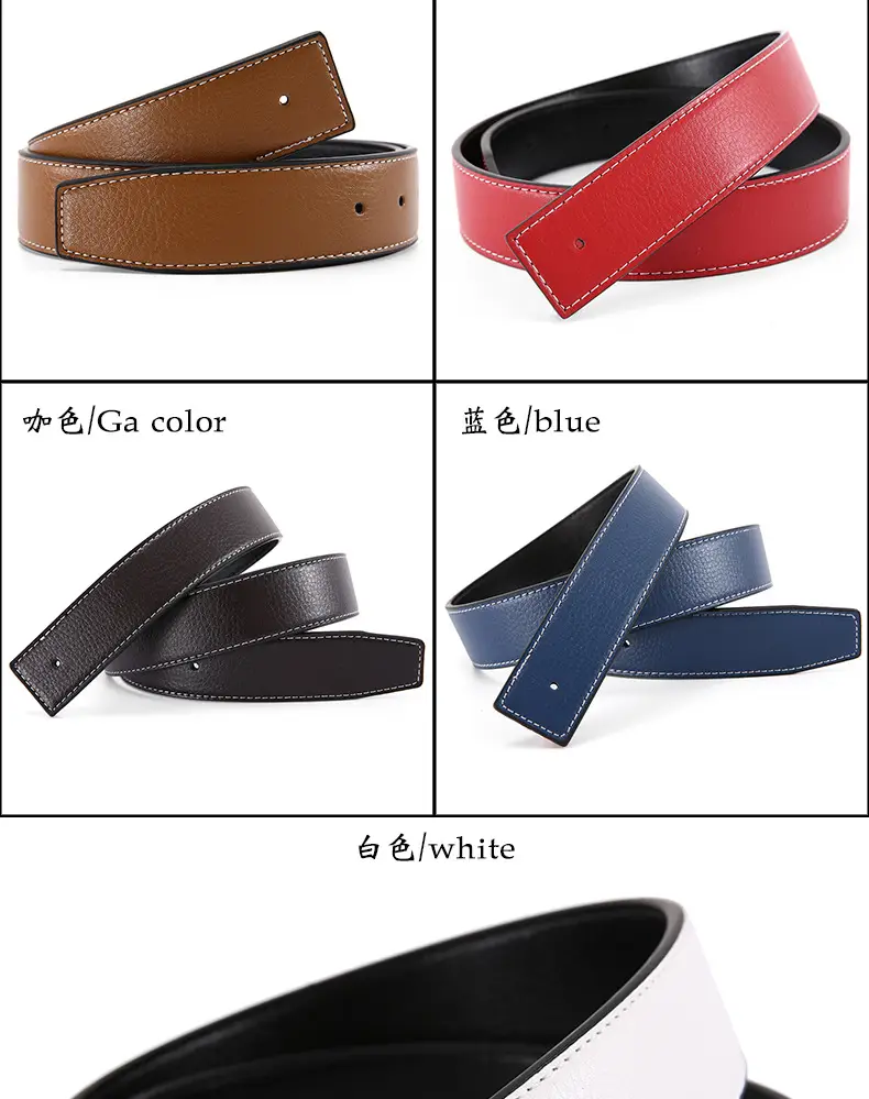 Men's Genuine Leather Belt Black Buckle Strip — feature 6