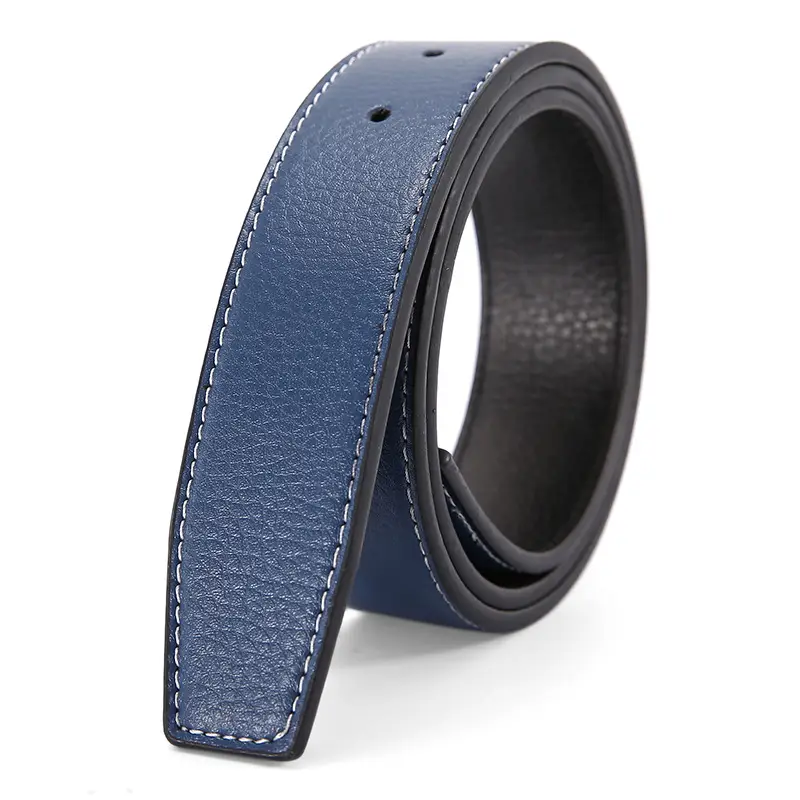 Men's Genuine Leather Belt Black Buckle Strip - Image 4