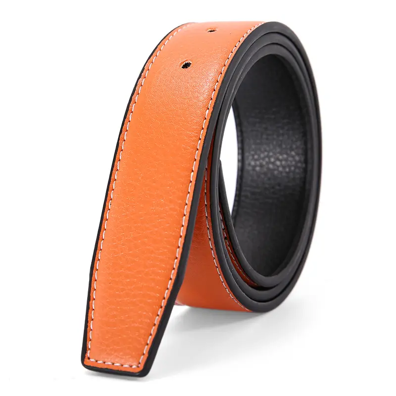 Men's Genuine Leather Belt Black Buckle Strip - Image 6