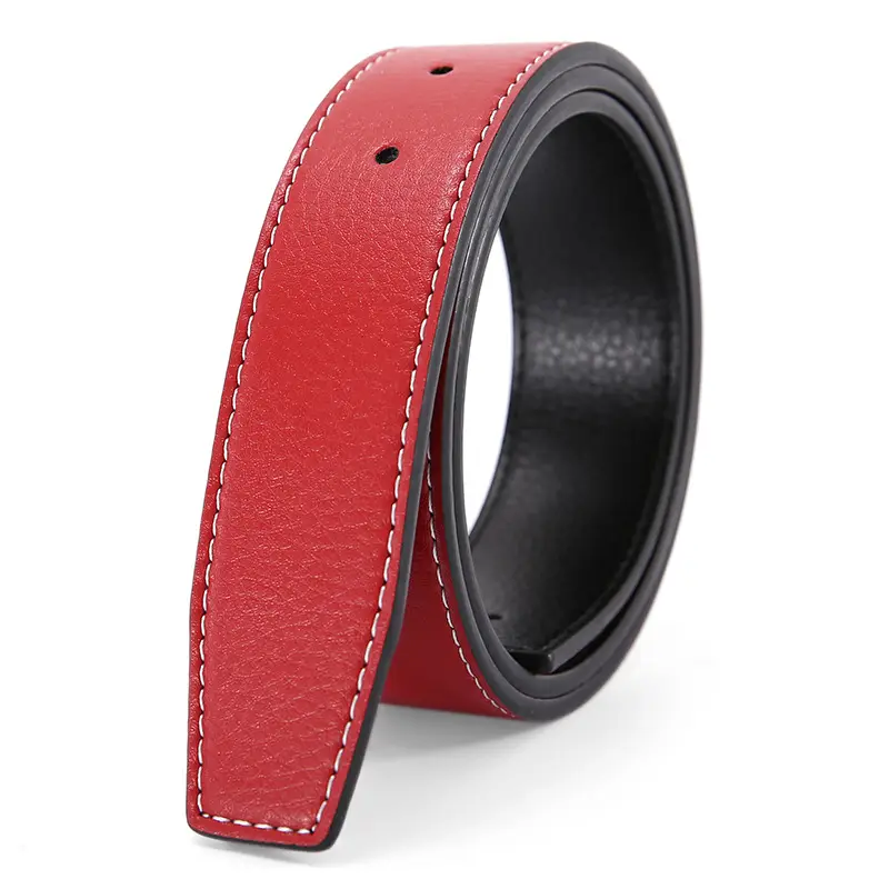 Men's Genuine Leather Belt Black Buckle Strip - Image 7
