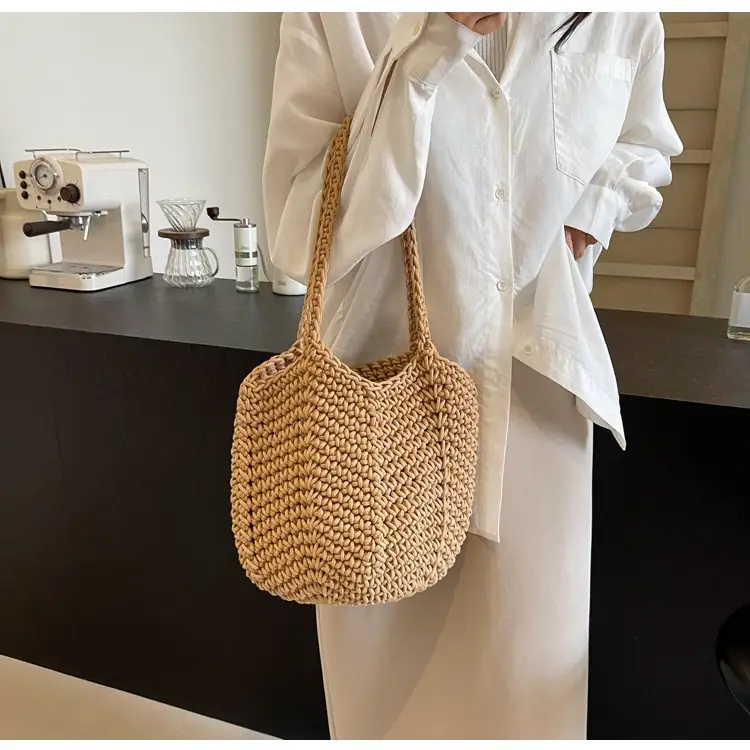 Handmade Woven Straw Bag for Women Large Capacity Beach Bag - Image 3