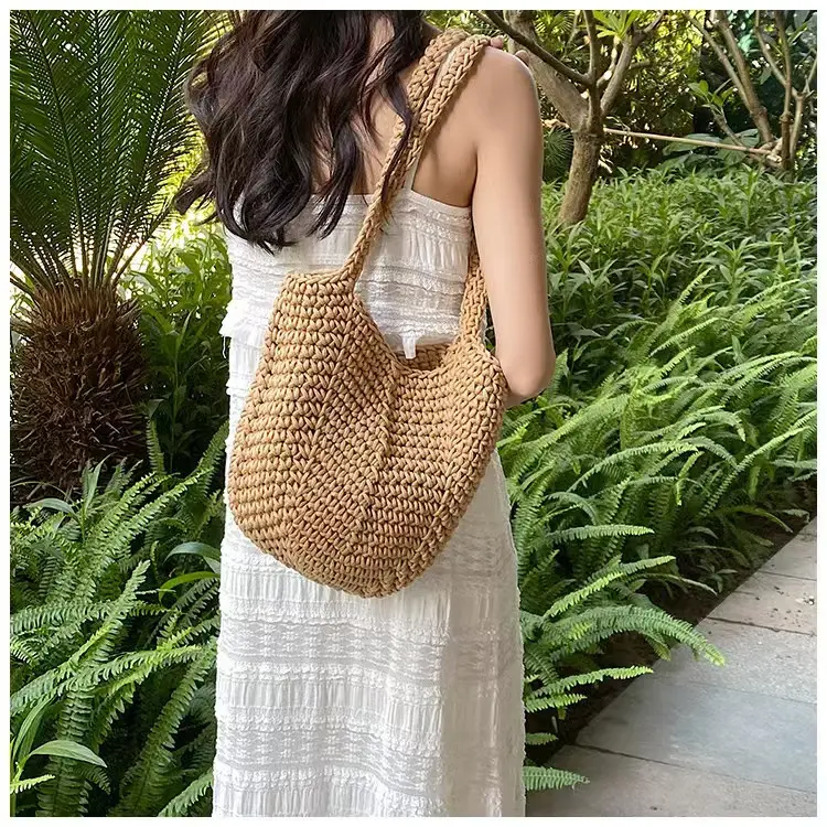 Handmade Woven Straw Bag for Women Large Capacity Beach Bag - Image 4