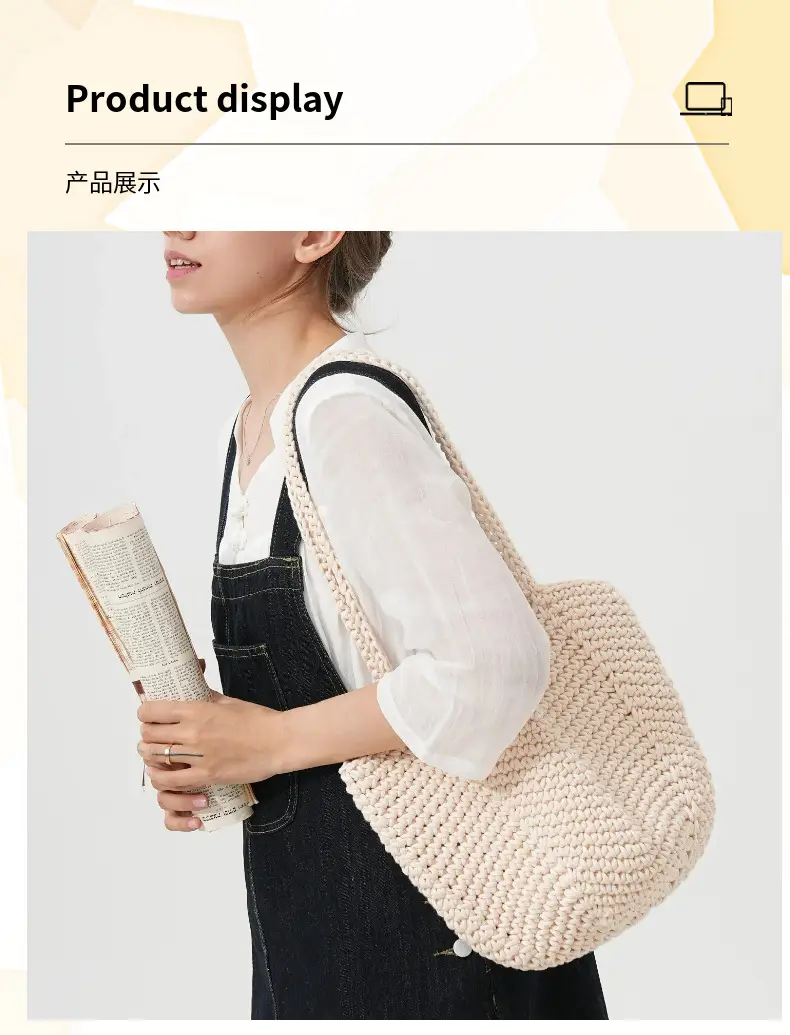 Handmade Woven Straw Bag for Women Large Capacity Beach Bag — feature 5