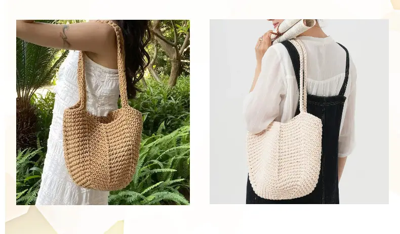 Handmade Woven Straw Bag for Women Large Capacity Beach Bag — feature 6