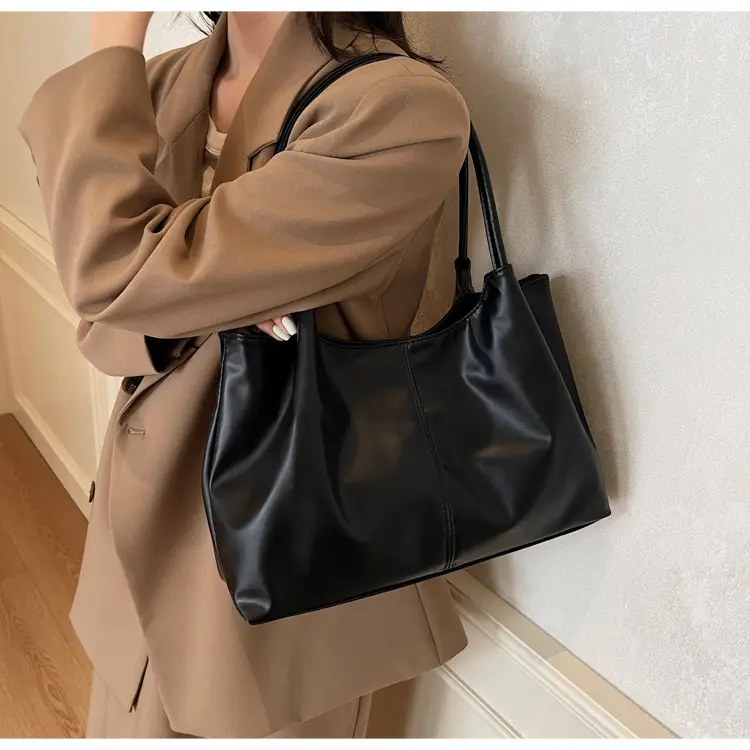 Large Capacity Japanese Korean Fashion Tote Bag Black White — feature 8