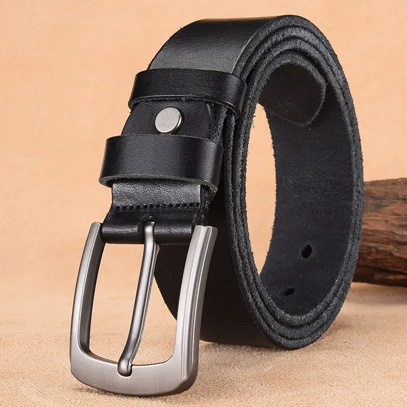 Italian Leather Belt with Silver Buckle
