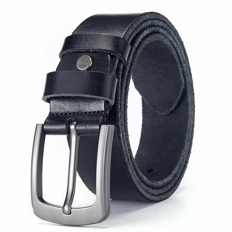 Italian Leather Belt with Silver Buckle