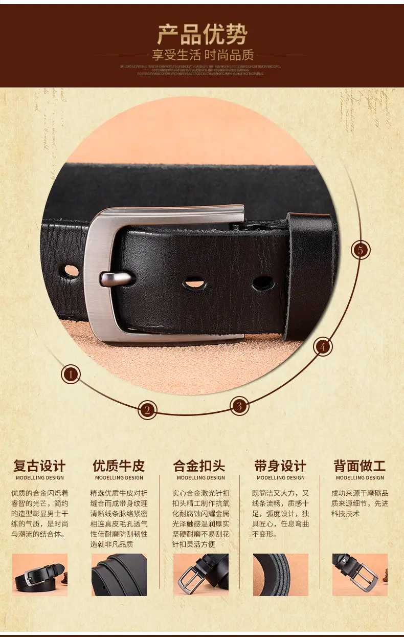 Italian Leather Belt with Silver Buckle — feature 2
