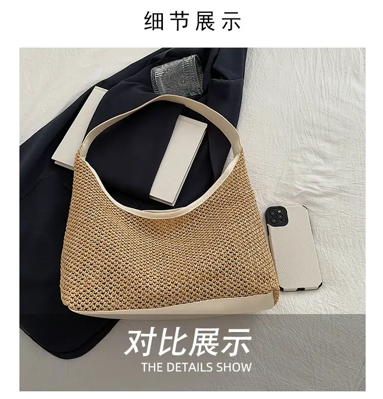Golden Woven Underarm Bag for Women Large Capacity — feature 10