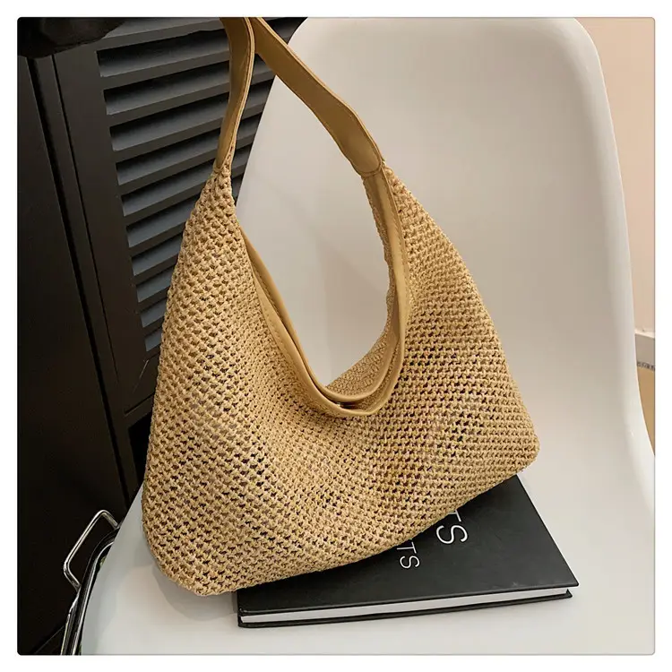 Golden Woven Underarm Bag for Women Large Capacity — feature 14