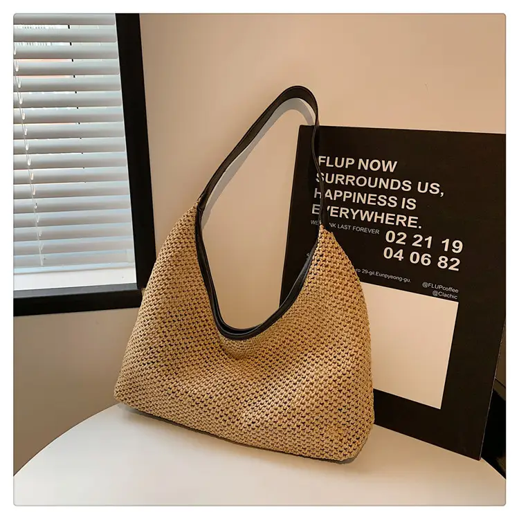 Golden Woven Underarm Bag for Women Large Capacity — feature 17