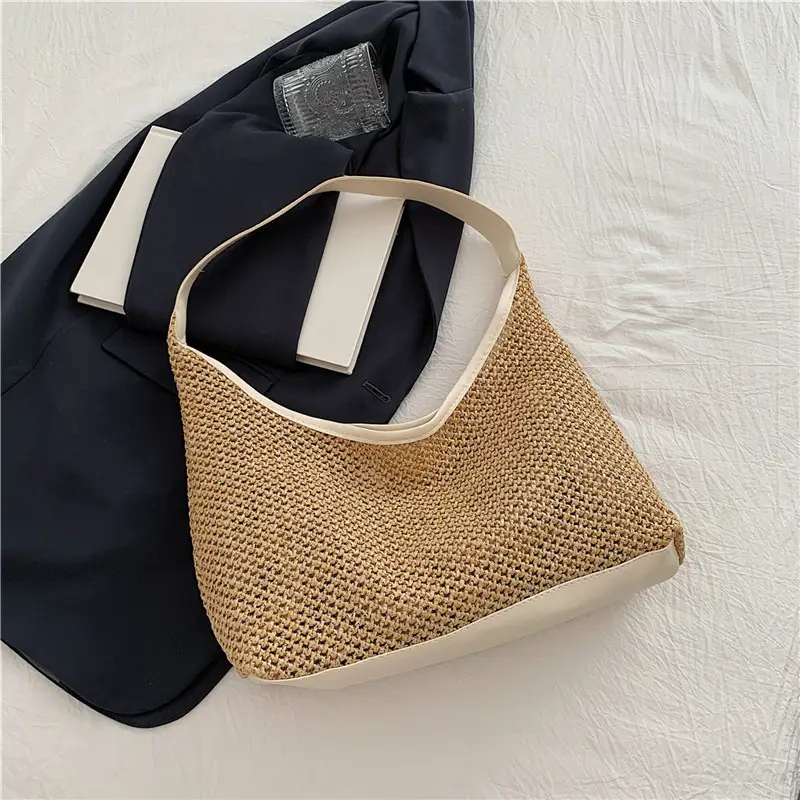 Golden Woven Underarm Bag for Women Large Capacity — feature 2