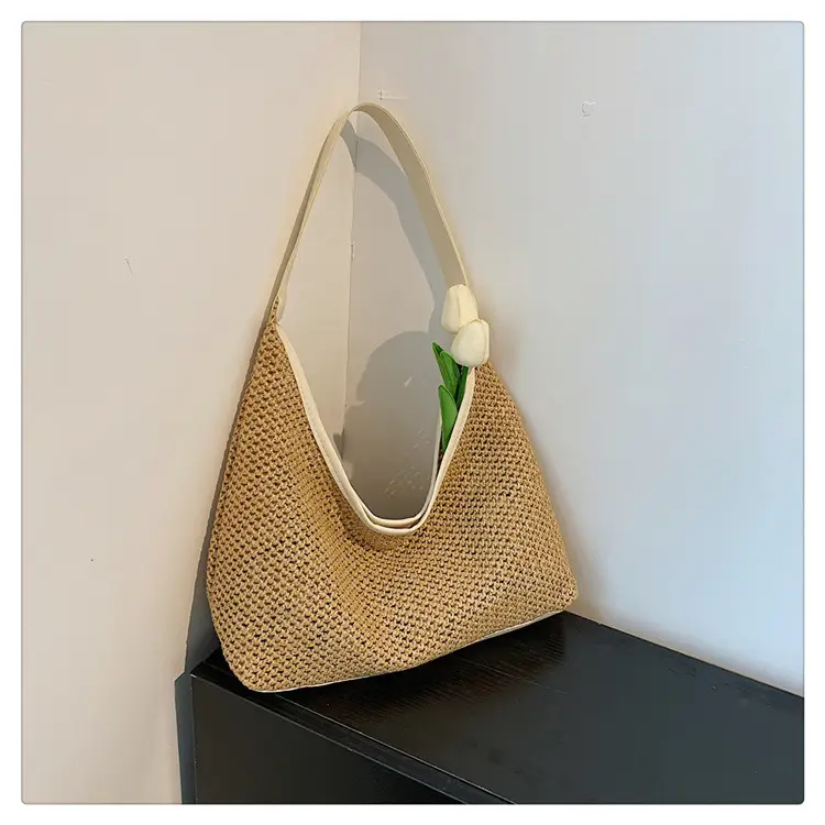 Golden Woven Underarm Bag for Women Large Capacity — feature 41