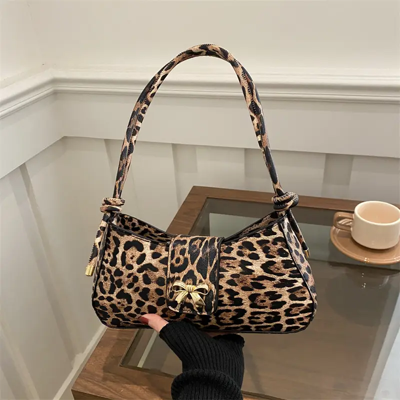 Leopard Print Women's Shoulder Bag 2024 Winter - Image 8