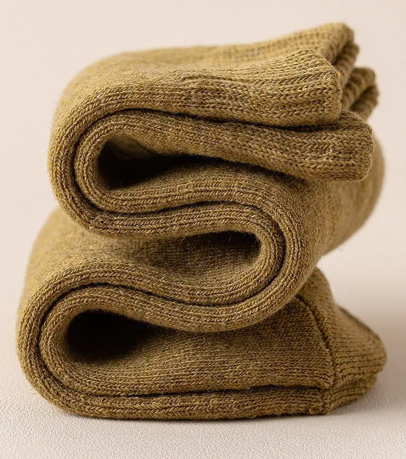 Socks autumn and winter women's thick terry socks warm black long fleece-lined winter towel bottom calf high thick socks — feature 8