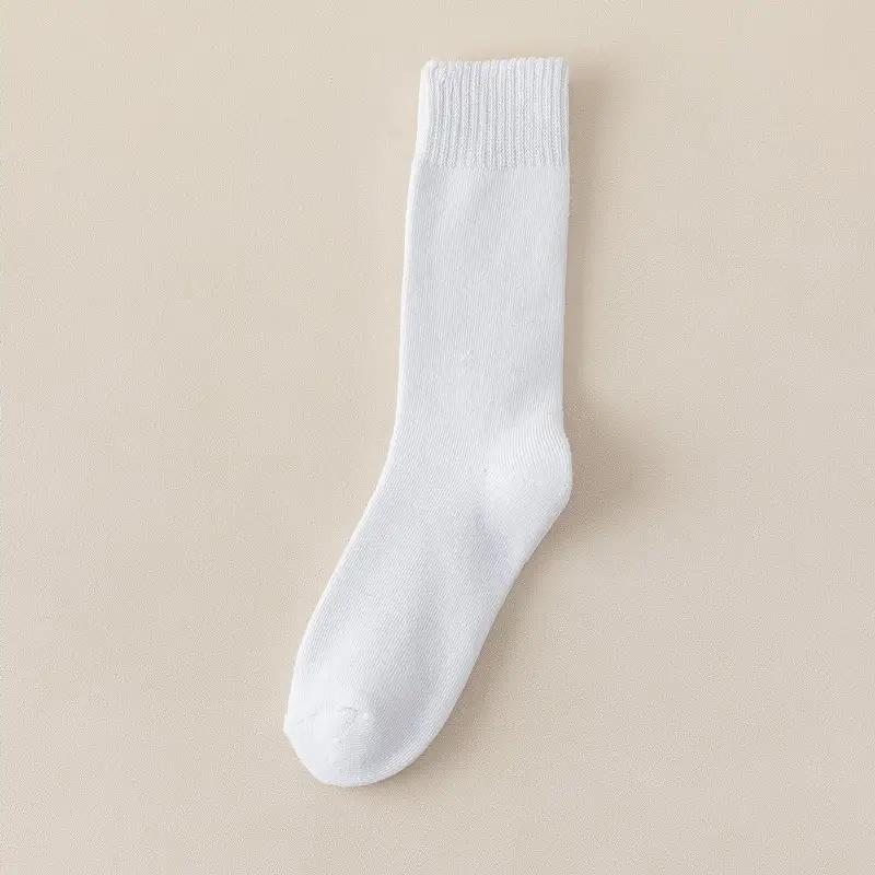 Socks autumn and winter women's thick terry socks warm black long fleece-lined winter towel bottom calf high thick socks