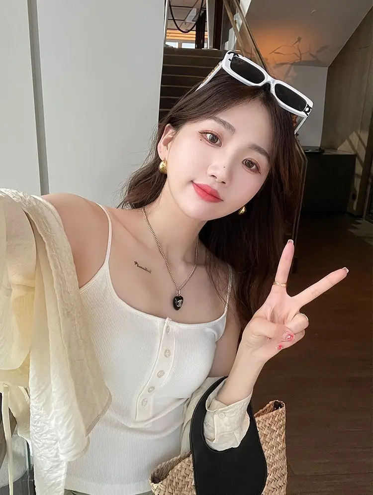 Button Camisole Women's Bracket Tube Top Outer Wear Fixed Cup Breathable Comfortable All-match Anti-light Inner Tube Top — feature 10