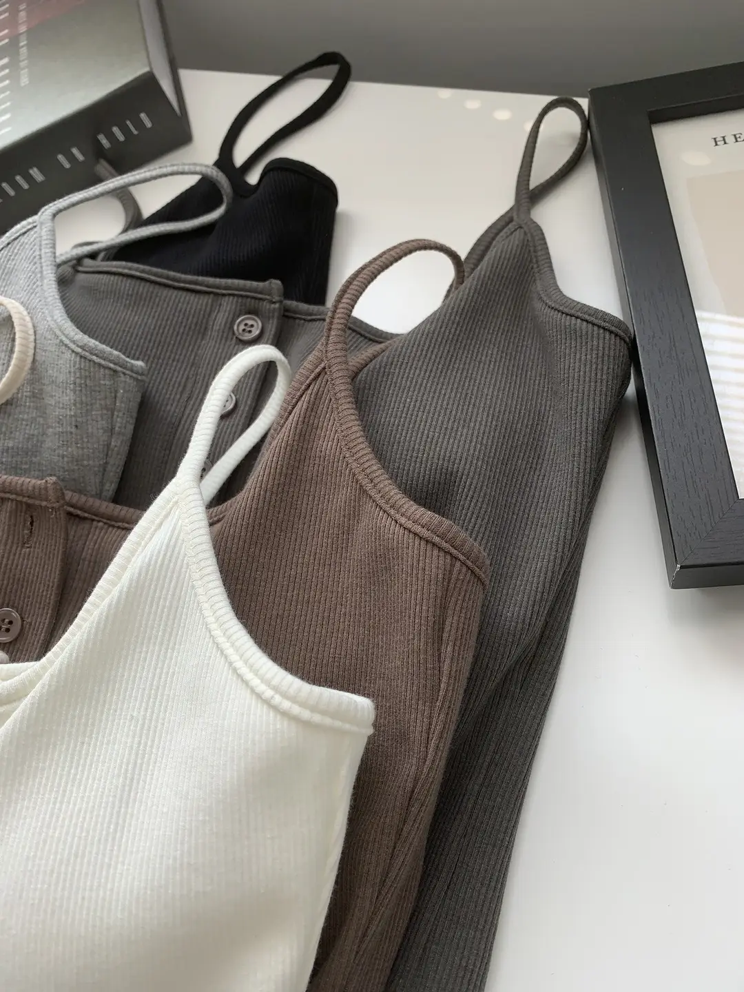 Button Camisole Women's Bracket Tube Top Outer Wear Fixed Cup Breathable Comfortable All-match Anti-light Inner Tube Top — feature 3