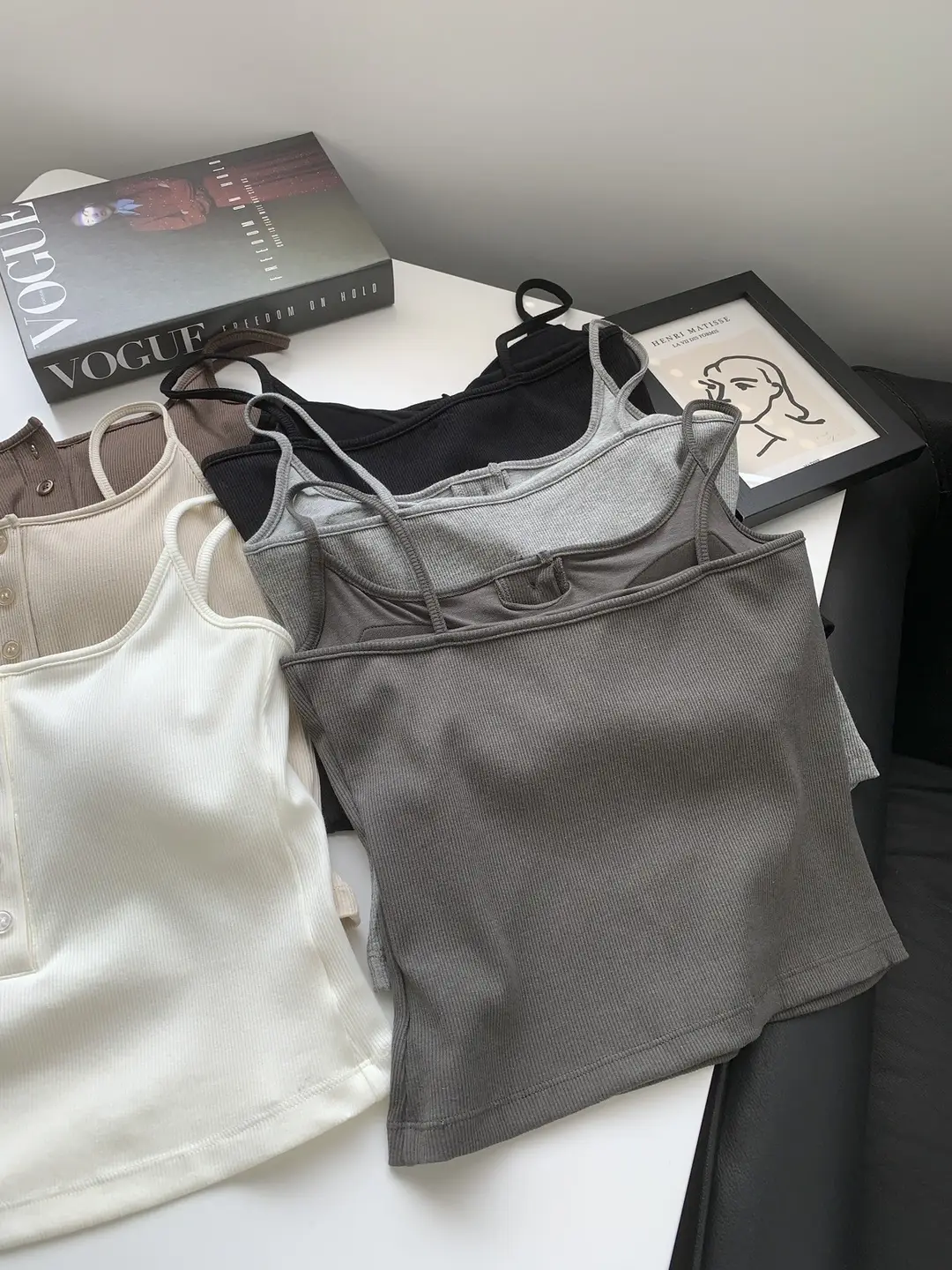 Button Camisole Women's Bracket Tube Top Outer Wear Fixed Cup Breathable Comfortable All-match Anti-light Inner Tube Top — feature 5