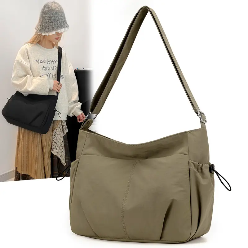 Women's Waterproof Nylon Crossbody Bag Large Capacity Purple - Image 9